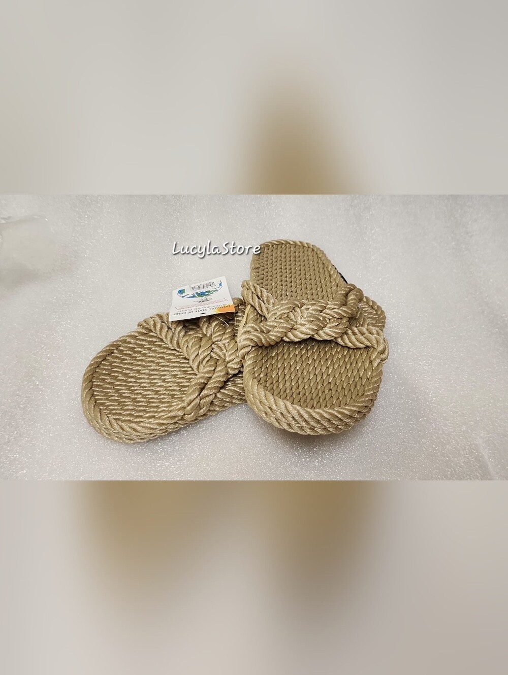 Nomadic State of Mind Sailor Knot Rope Sandals Camel Vegan Handmade Nicaragua 7. - Picture 15 of 17